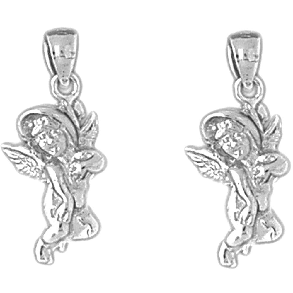 14K or 18K Gold 22mm Angel Earrings