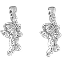 Sterling Silver 22mm Angel Earrings