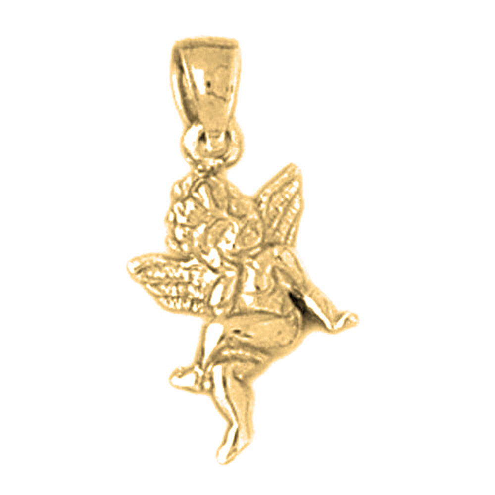 14K or 18K Gold Angel 3D Pendant