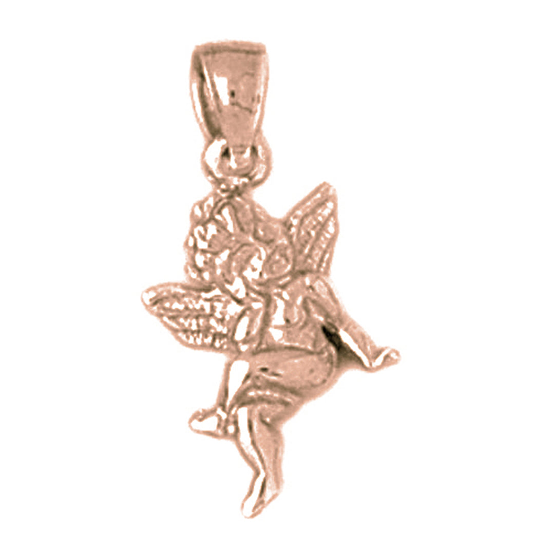 14K or 18K Gold Angel 3D Pendant