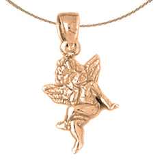 14K or 18K Gold Angel 3D Pendant