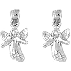 Sterling Silver 18mm Angel Earrings