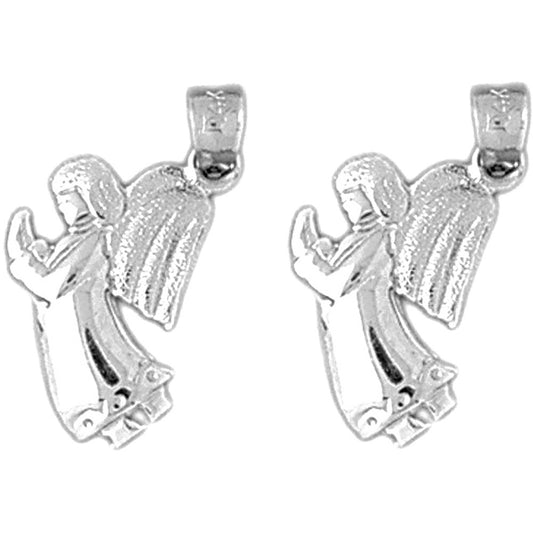 Sterling Silver 21mm Angel Earrings