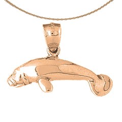 10K, 14K or 18K Gold Manatee Pendant