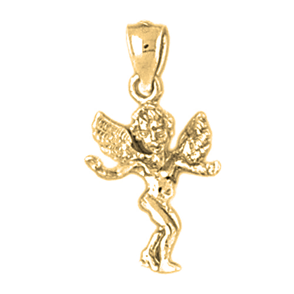 14K or 18K Gold Angel 3D Pendant