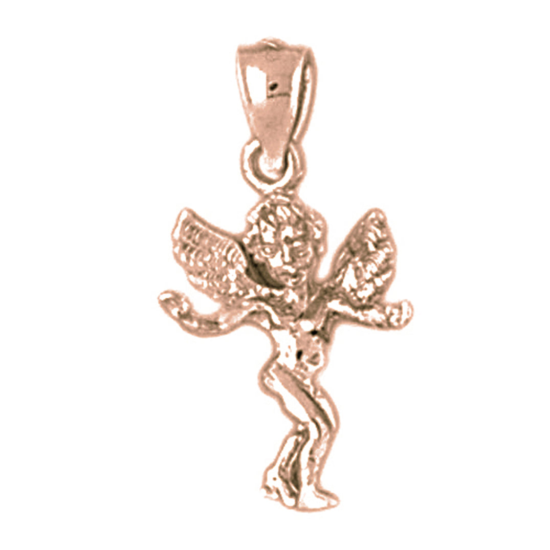 14K or 18K Gold Angel 3D Pendant