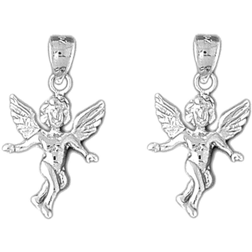 Sterling Silver 24mm Angel Earrings