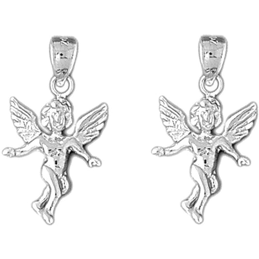 Sterling Silver 24mm Angel Earrings