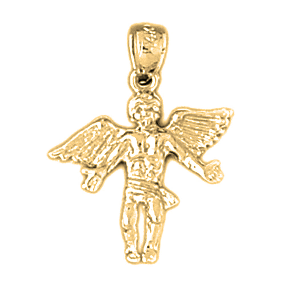 14K or 18K Gold Angel 3D Pendant