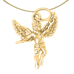 Colgante 3D de ángel de oro de 14 quilates o 18 quilates
