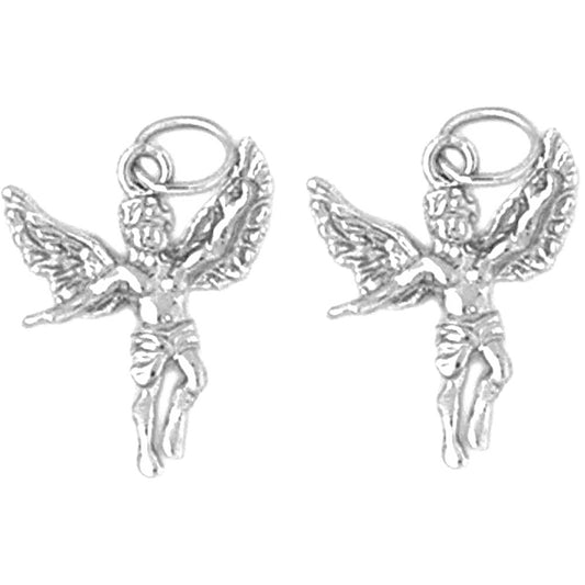 Sterling Silver 18mm Angel 3D Earrings