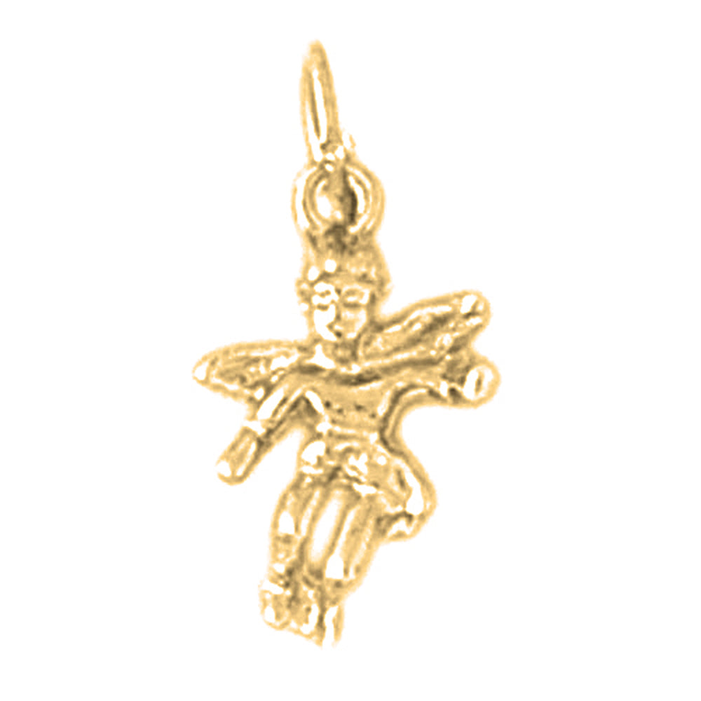 14K or 18K Gold Angel 3D Pendant