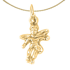 14K or 18K Gold Angel 3D Pendant