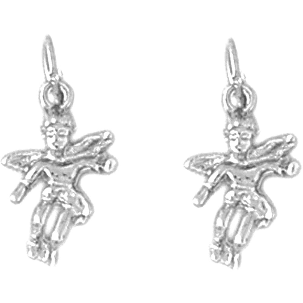 Sterling Silver 18mm Angel 3D Earrings