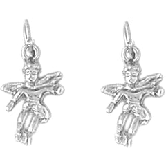 Sterling Silver 18mm Angel 3D Earrings