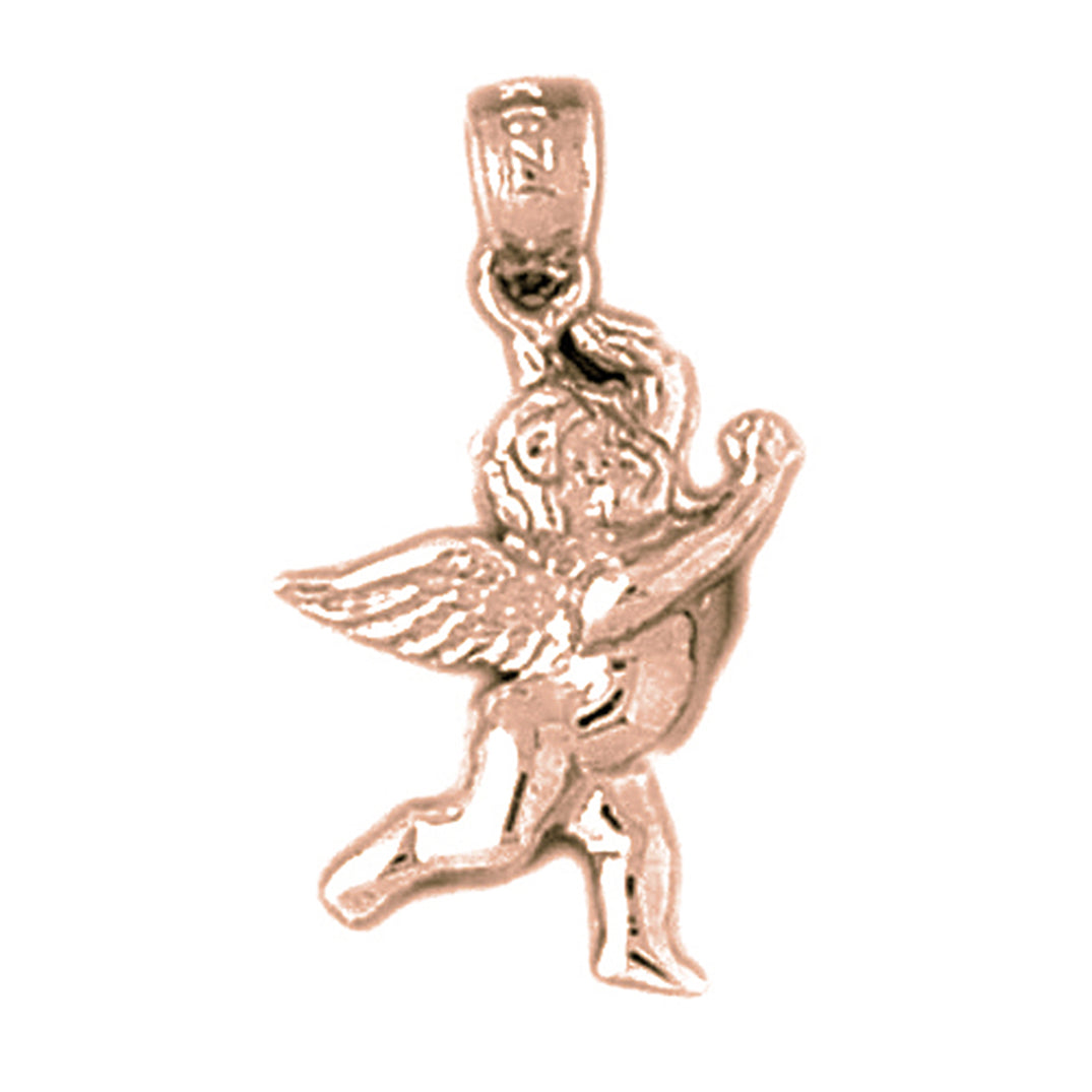 14K or 18K Gold Angel 3D Pendant