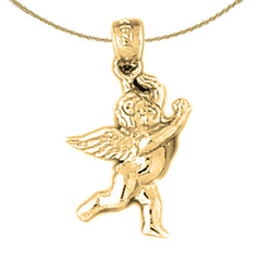 14K or 18K Gold Angel 3D Pendant