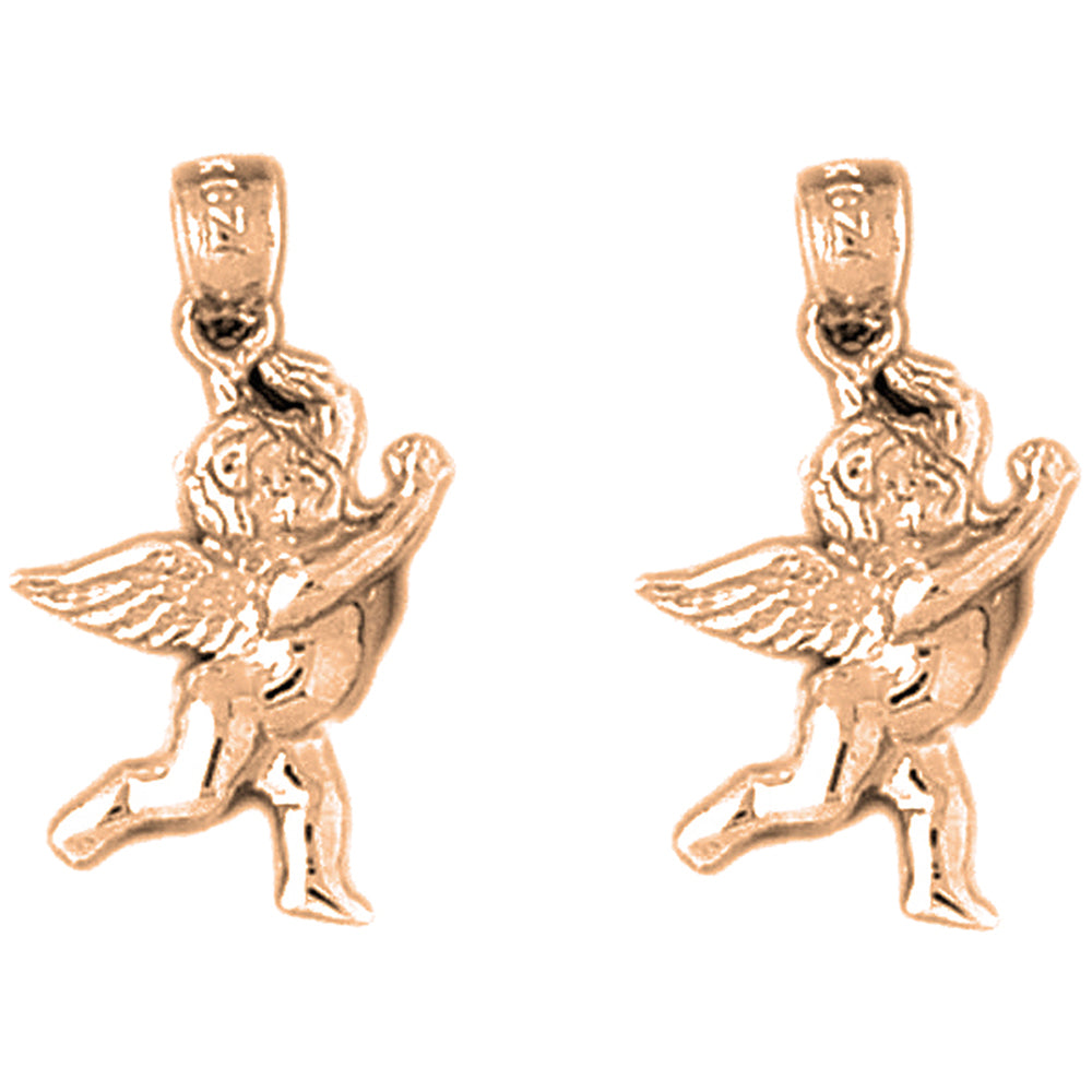 14K or 18K Gold 23mm Angel 3D Earrings