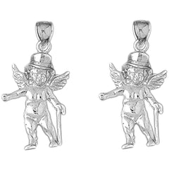 14K or 18K Gold 31mm Angel Earrings