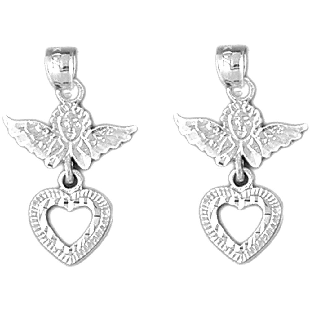 Sterling Silver 24mm Angel Earrings