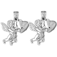 Sterling Silver 22mm Angel Earrings