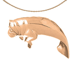 10K, 14K or 18K Gold Manatee Pendant