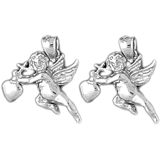 Sterling Silver 19mm Angel Earrings