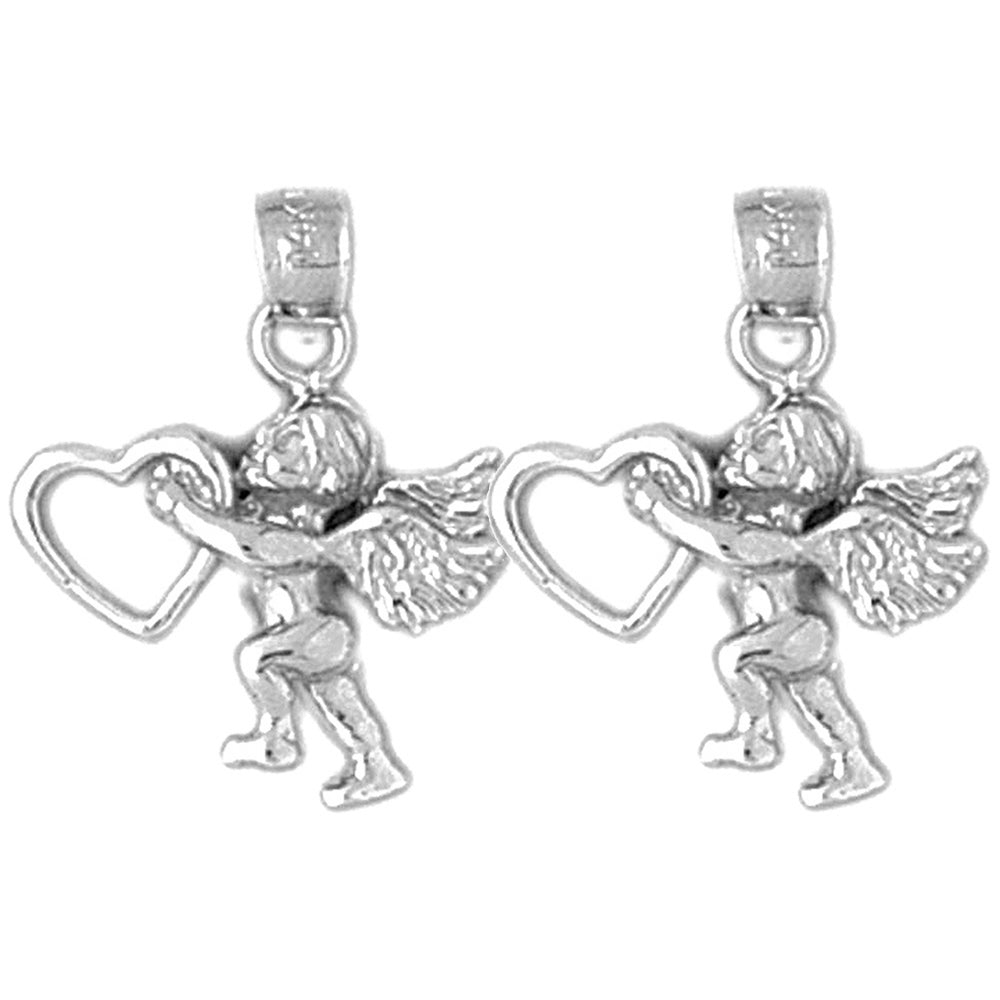 Sterling Silver 21mm Angel Earrings