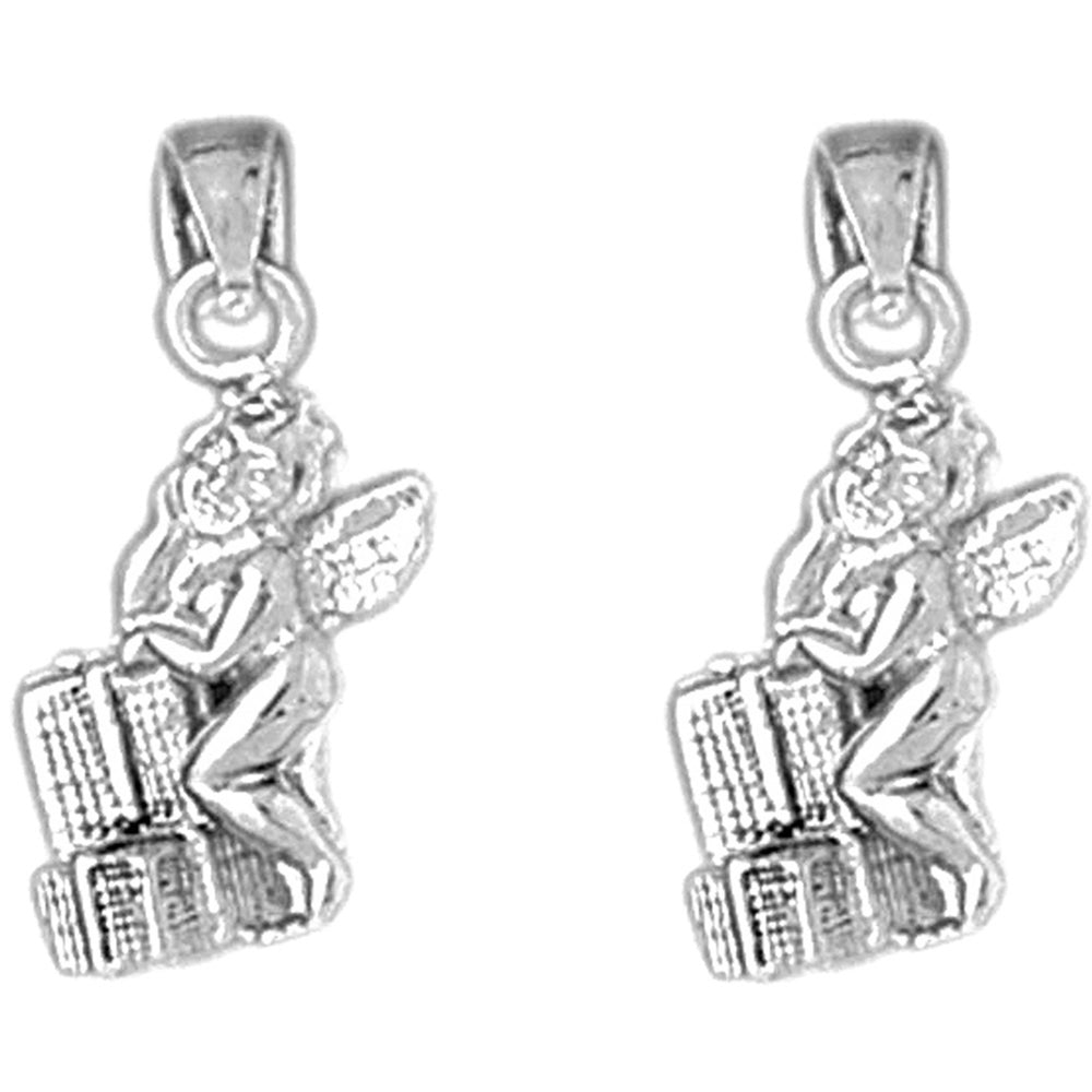 Sterling Silver 21mm Angel Earrings