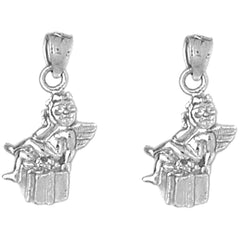 Sterling Silver 21mm Angel Earrings