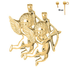 Sterling Silver 54mm Angel Earrings (White or Yellow Gold Plated)