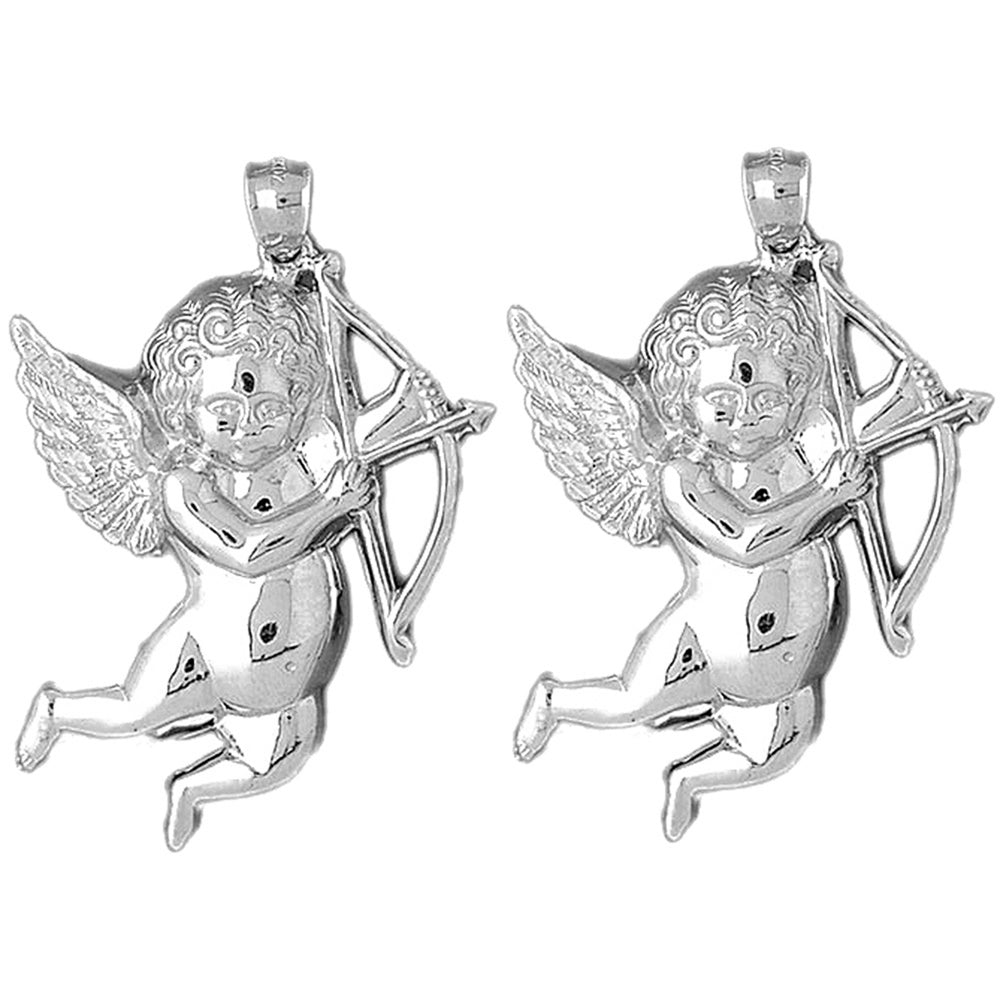Sterling Silver 54mm Angel Earrings
