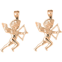 14K or 18K Gold 38mm Angel Earrings