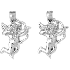 Sterling Silver 24mm Angel Earrings