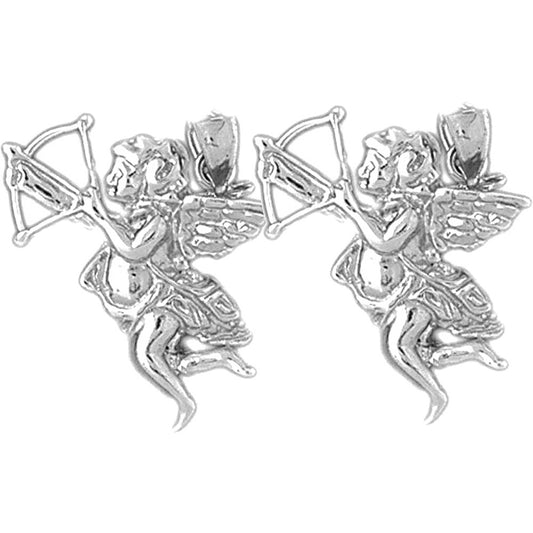 Sterling Silver 25mm Angel Earrings