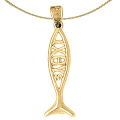 14K or 18K Gold Christian Fish With Oxeye Pendant