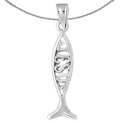 14K or 18K Gold Christian Fish With 'Jesus' Pendant