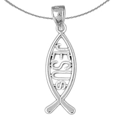 14K or 18K Gold Christian Fish With 'Jesus' Pendant