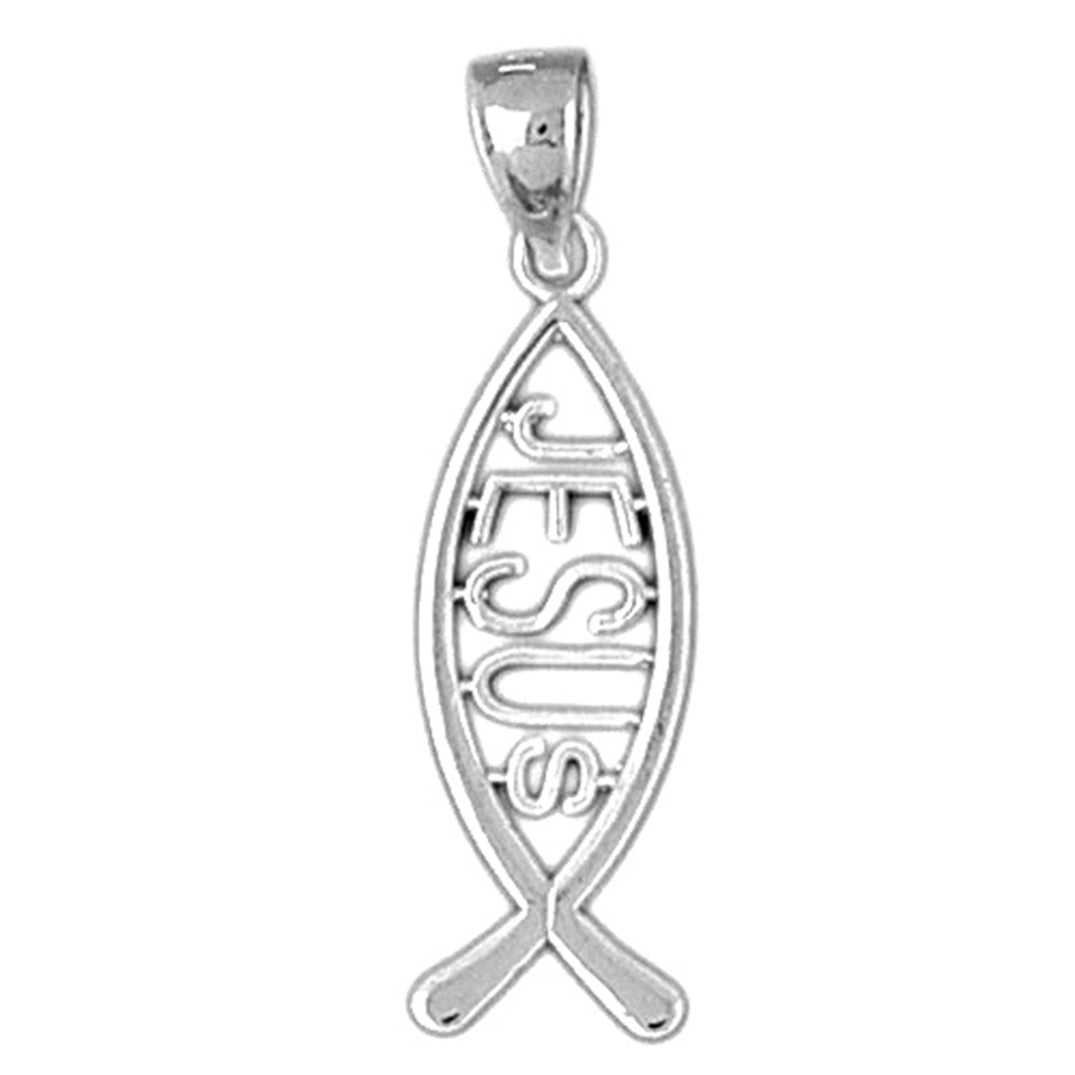 14K or 18K Gold Christian Fish With 'Jesus' Pendant