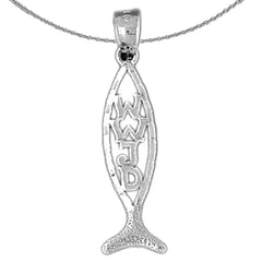 14K or 18K Gold Christian Fish With WWJD Pendant