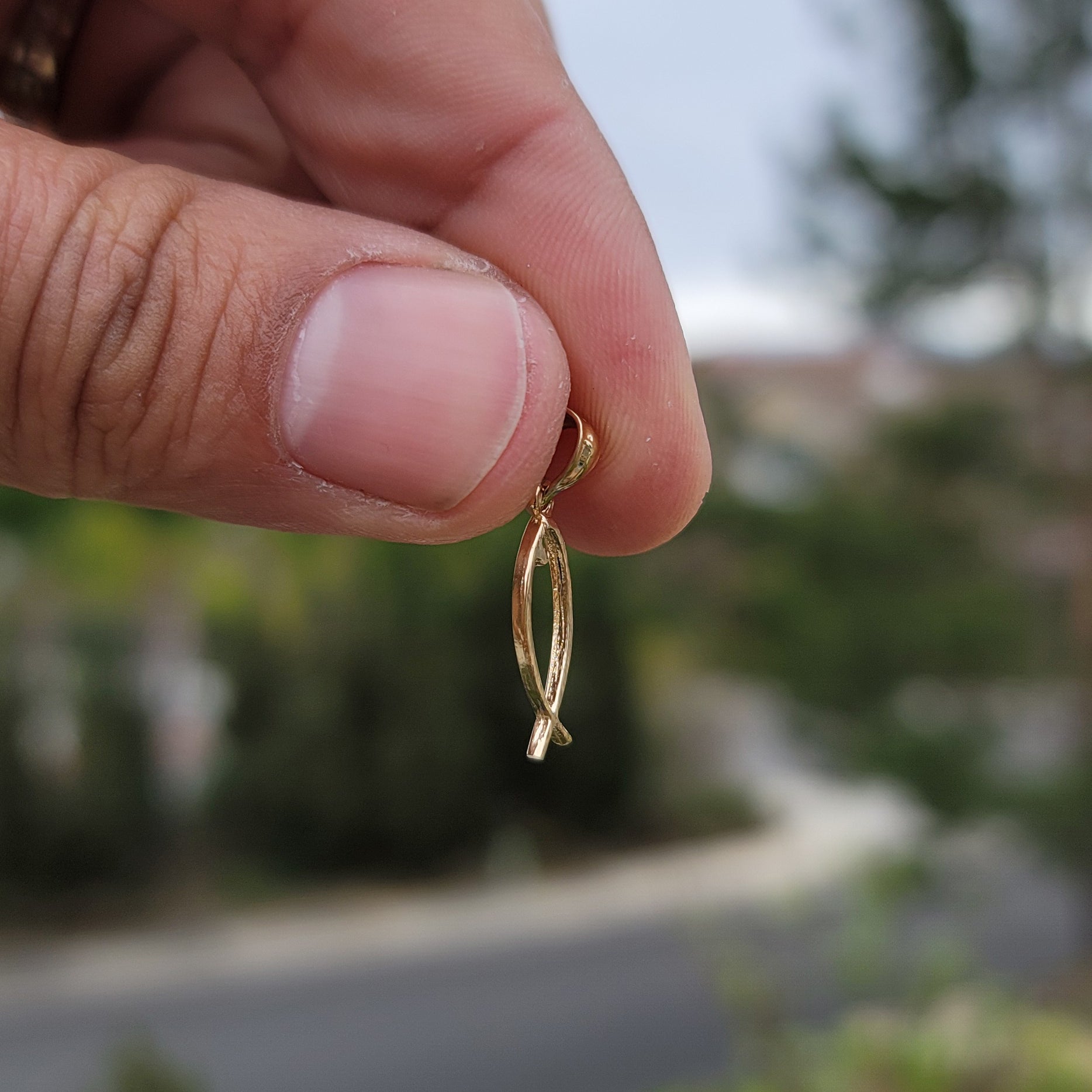 14K or 18K Gold Ichthus Christian Fish Pendant