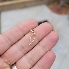 14K or 18K Gold Ichthus Christian Fish Pendant