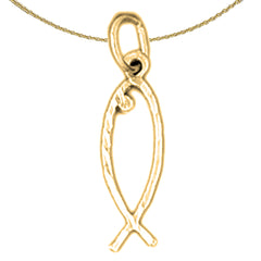 14K or 18K Gold Ichthus Christian Fish Pendant