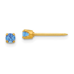 Inverness 24K Gold-plated September Blue Crystal Birthstone Earrings