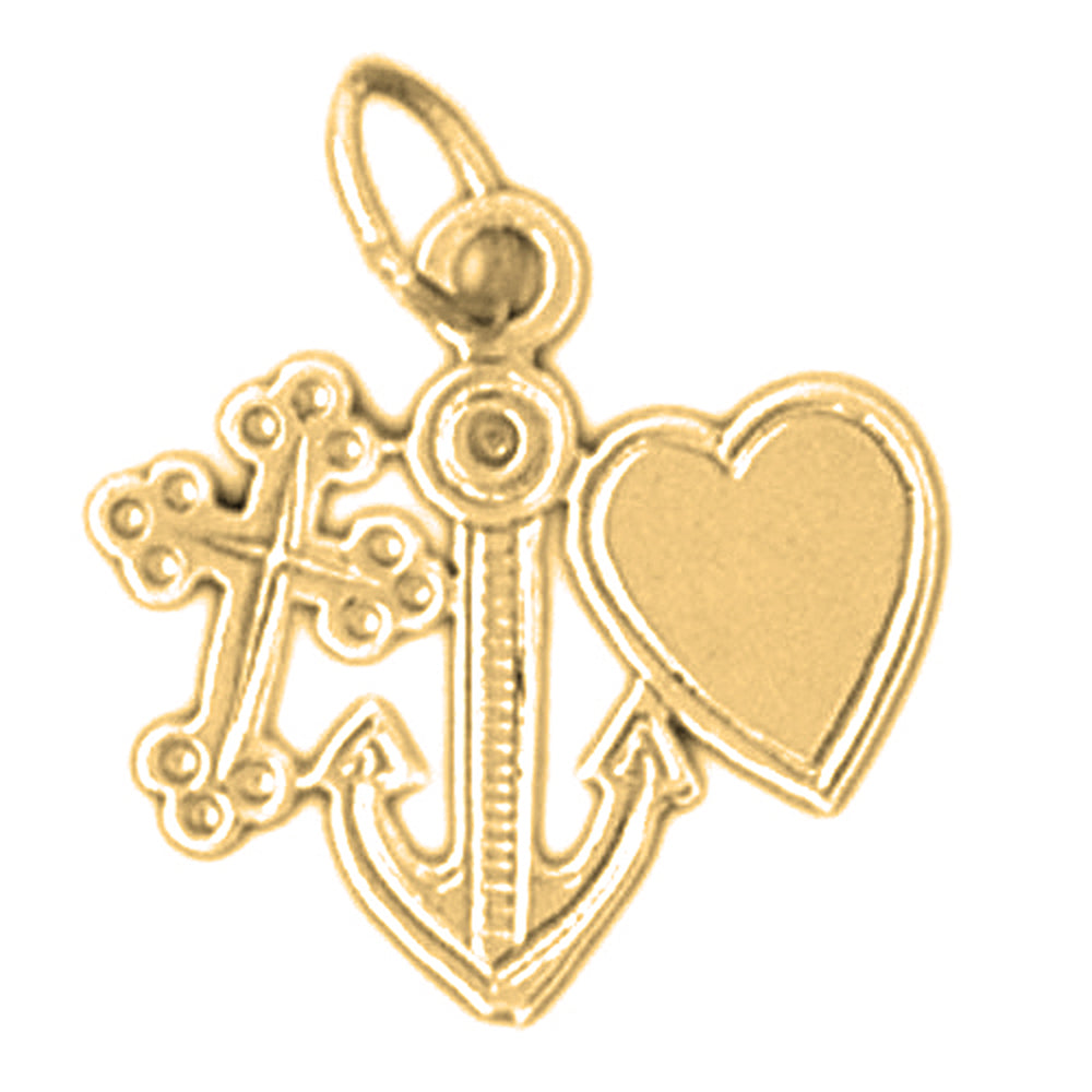 14K or 18K Gold Faith, Love, & Hope Pendant