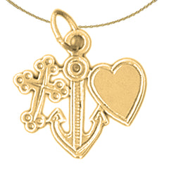 14K or 18K Gold Faith, Love, & Hope Pendant