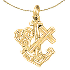 14K or 18K Gold Faith, Love, & Hope Pendant