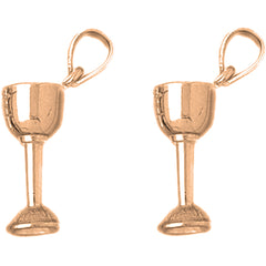 14K or 18K Gold 25mm Communion Cup Earrings