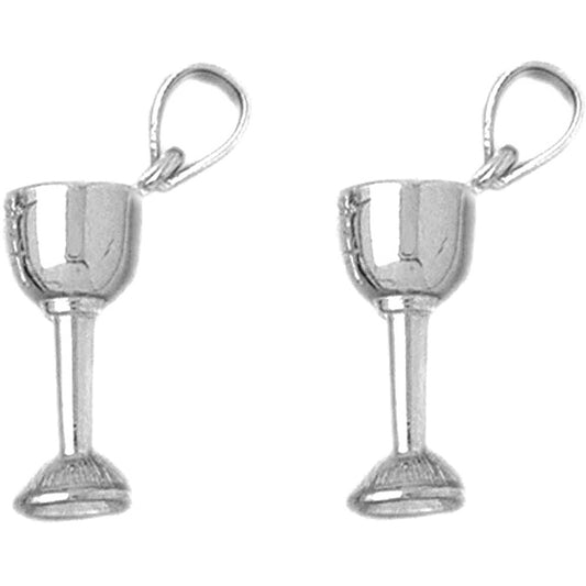 Sterling Silver 25mm Communion Cup Earrings