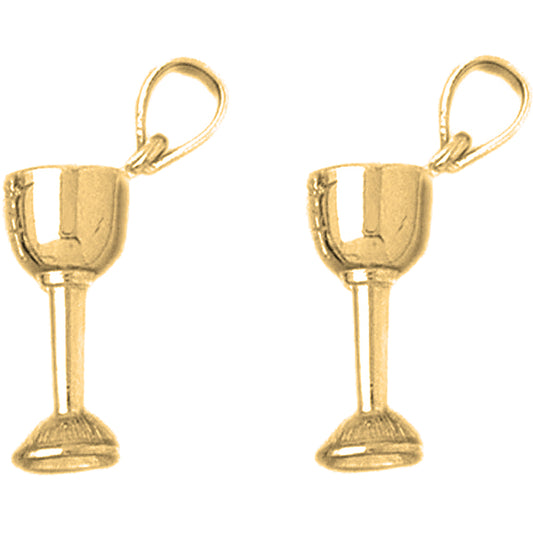 Yellow Gold-plated Silver 25mm Communion Cup Earrings